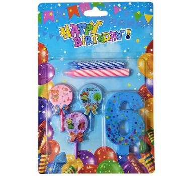 AYICIKLI MAVİ 6 RAKAM MUM AYICIKLI MAVİ 6 RAKAM MUM