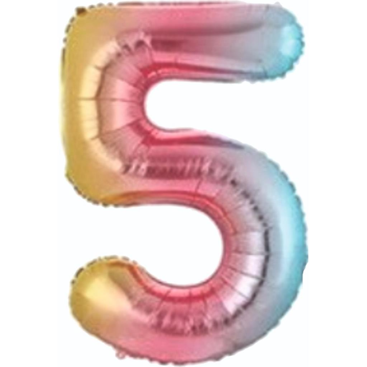 5- RAKAM 34 İNC GÖKKUŞAĞI RENK BALON 76 CM