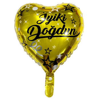 18 İNC KALP İYİKİ DOĞDUN GOLD FOLYO BALON 18 İNC KALP İYİKİ DOĞDUN GOLD FOLYO BALON