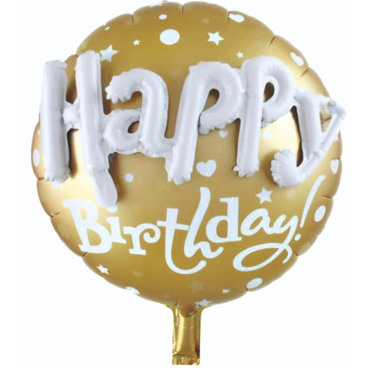 24 İNC 3D YUVARLAK HAPPY BİRTHDAY FOLYO BALON