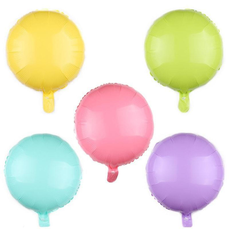 18 İNC YUVARLAK MAKARON MAVİ FOLYO BALON