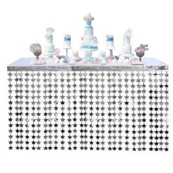 METALİZE YILDIZ GÜMÜŞ MASA ETEĞİ 70*300cm METALİZE YILDIZ GÜMÜŞ MASA ETEĞİ 70*300cm