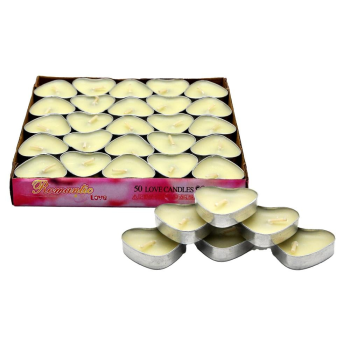 50 Lİ TEALİGT BEYAZ KALP MUM KL:40 50 Lİ TEALİGT BEYAZ KALP MUM KL:40