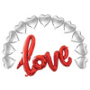 10 İNC GÜMÜŞ 11 KALPLİ LOVE KIRMIZI SET BALON