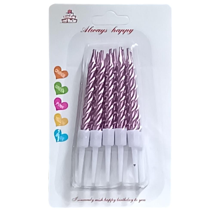 10 LU KÜÇÜK BURGULU PEMBE MUM 7.5 CM