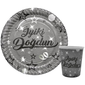 8 Lİ İYİKİ DOĞDUN GÜMÜŞ TABAK BARDAK SET 8 Lİ İYİKİ DOĞDUN GÜMÜŞ TABAK BARDAK SET