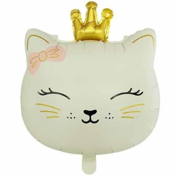 KEDİ KAFA KREM RENK FOLYO BALON 46,5*60,5 KEDİ KAFA KREM RENK FOLYO BALON 46,5*60,5