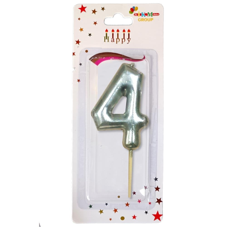ORTA BOY 4 RAKAM GÜMÜŞ MUM 12CM PK:24 KL:600 ORTA BOY 4 RAKAM GÜMÜŞ MUM 12CM PK:24 KL:600