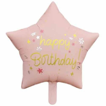 18 İNC YILDIZ HAPPY BİRTHDAY PEMBE FOLYO BALON 47*47 18 İNC YILDIZ HAPPY BİRTHDAY PEMBE FOLYO BALON 47*47