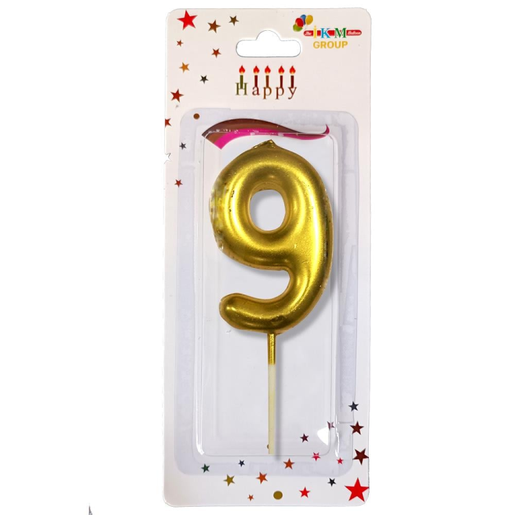 ORTA BOY 9 RAKAM GOLD MUM 10CM PK:24 KL:600 ORTA BOY 9 RAKAM GOLD MUM 10CM PK:24 KL:600