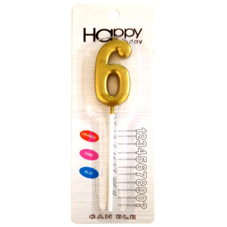 ORTA BOY 6 RAKAM GOLD MUM 12CM PK:24 KL:600 ORTA BOY 6 RAKAM GOLD MUM 12CM PK:24 KL:600