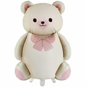 PAPYONLU KREM RENK BÜYÜK AYI FOLYO BALON 56,5*90 PAPYONLU KREM RENK BÜYÜK AYI FOLYO BALON 56,5*90