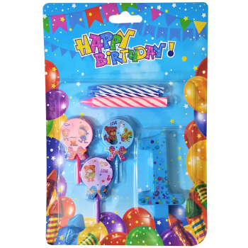 AYICIKLI MAVİ 1 RAKAM MUM AYICIKLI MAVİ 1 RAKAM MUM