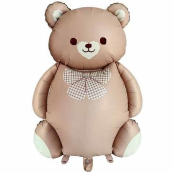 PAPYONLU KARAMEL RENK BÜYÜK AYI FOLYO BALON 56,5*90 PAPYONLU KARAMEL RENK BÜYÜK AYI FOLYO BALON 56,5*90