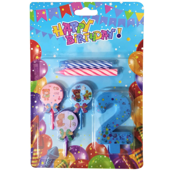 AYICIKLI MAVİ 2 RAKAM MUM AYICIKLI MAVİ 2 RAKAM MUM