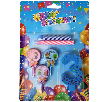 AYICIKLI MAVİ 3 RAKAM MUM AYICIKLI MAVİ 3 RAKAM MUM