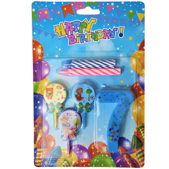 AYICIKLI MAVİ 7 RAKAM MUM AYICIKLI MAVİ 7 RAKAM MUM