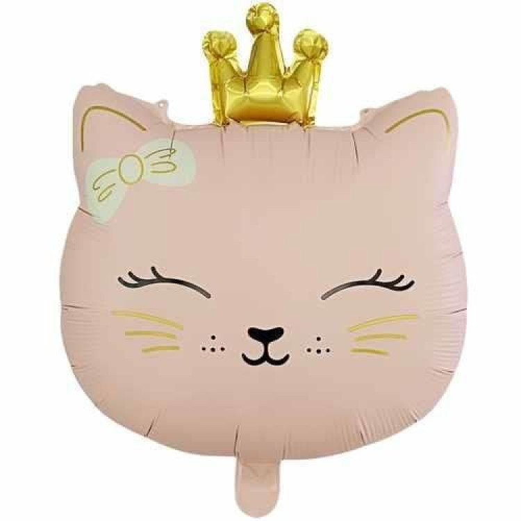 KEDİ KAFA PEMBE RENK FOLYO BALON