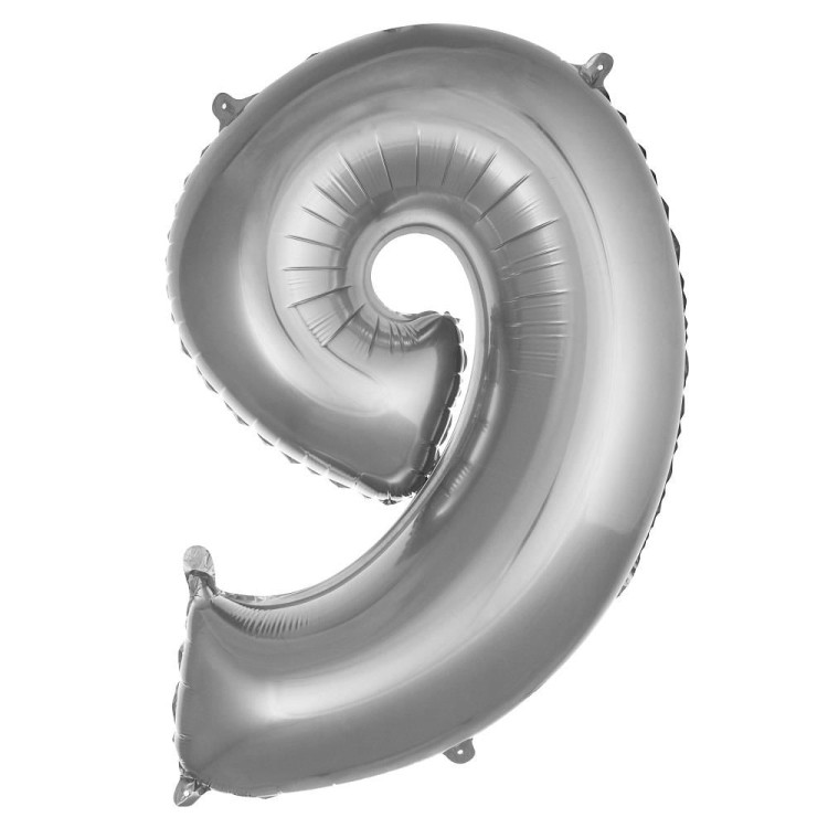 9- RAKAM 34 İNC GÜMÜŞ RENK BALON 76 CM 9- RAKAM 34 İNC GÜMÜŞ RENK BALON 76 CM