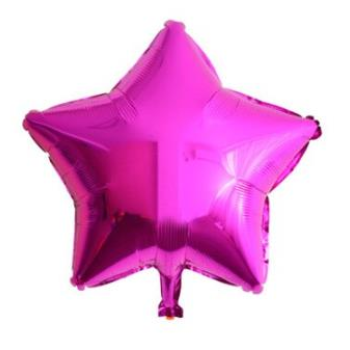 24 İNC YILDIZ FUŞYA RENK FOLYO BALON