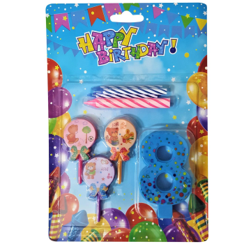 AYICIKLI MAVİ 8 RAKAM MUM AYICIKLI MAVİ 8 RAKAM MUM