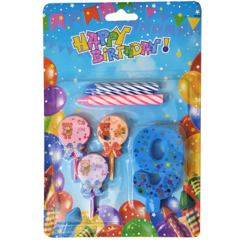 AYICIKLI MAVİ 9 RAKAM MUM AYICIKLI MAVİ 9 RAKAM MUM