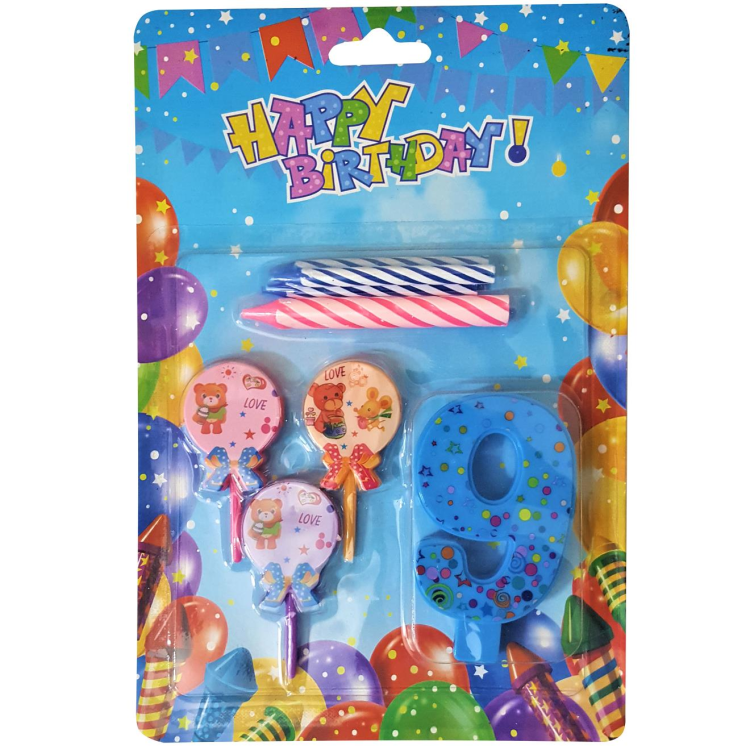 AYICIKLI MAVİ 9 RAKAM MUM