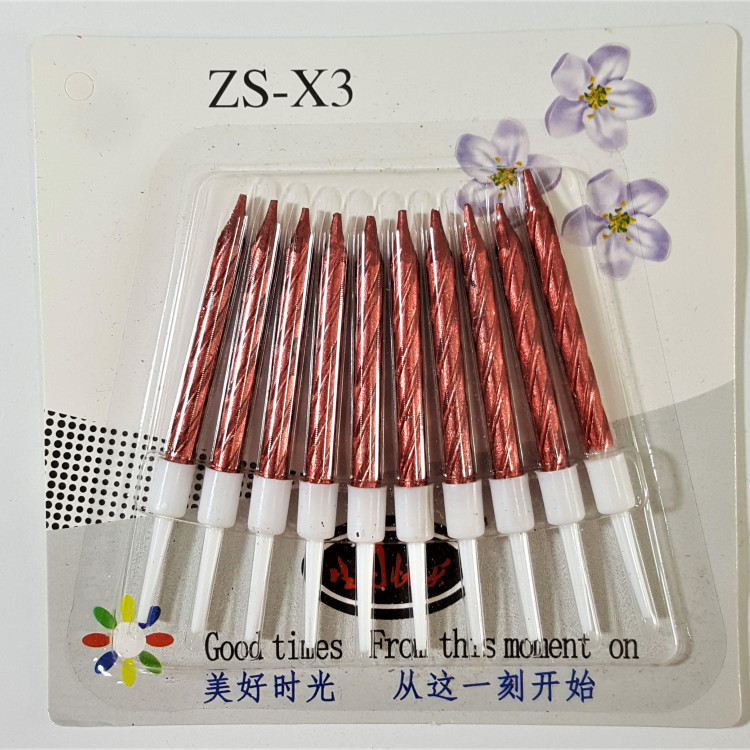 10 LU BURGULU KIRMIZI MUM 7.5CM