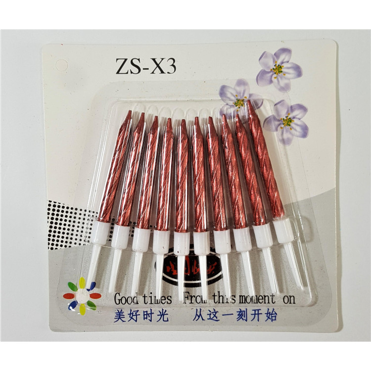 10 LU BURGULU KIRMIZI MUM 7.5CM