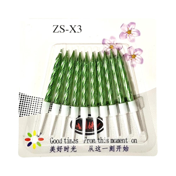 10 LU BURGULU YEŞİL MUM 7.5CM PK:14 KL:420 10 LU BURGULU YEŞİL MUM 7.5CM PK:14 KL:420