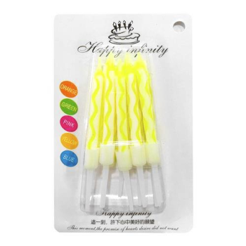 10 LU KÜÇÜK BURGULU SARI MUM 7.5 CM PK:50 KL:600 10 LU KÜÇÜK BURGULU SARI MUM 7.5 CM PK:50 KL:600