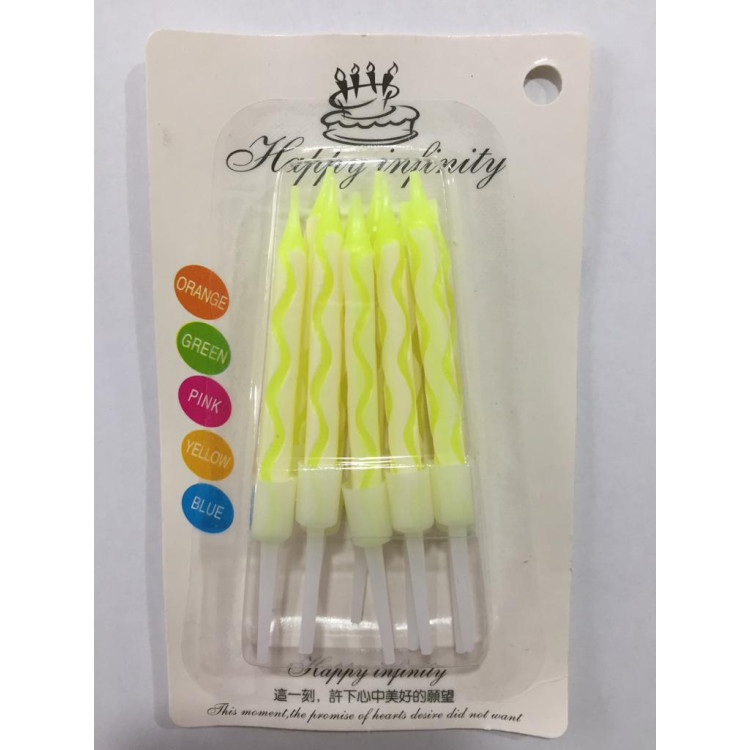 10 LU KÜÇÜK BURGULU SARI MUM 7.5 CM PK:50 KL:600