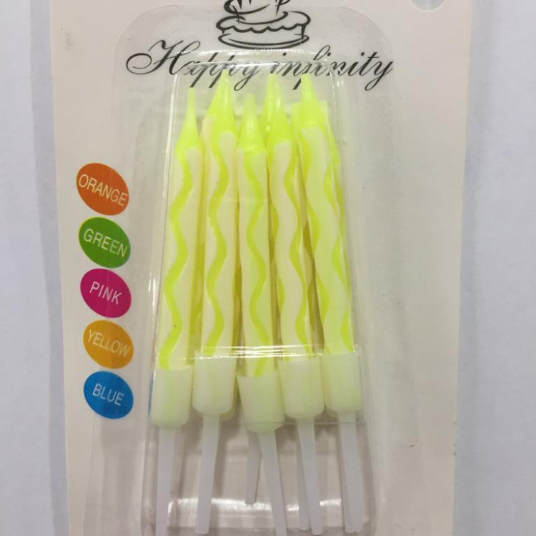 10 LU KÜÇÜK BURGULU SARI MUM 7.5 CM PK:50 KL:600