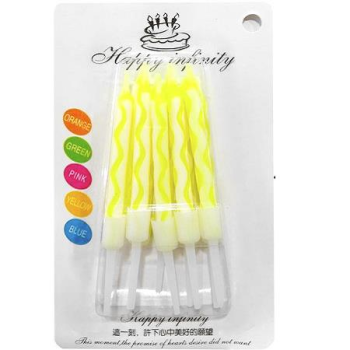 10 LU KÜÇÜK BURGULU SARI MUM 7.5 CM PK:50 KL:600