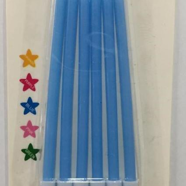 6 LI MAKARON ASETATLI MAVİ MUM PK:60