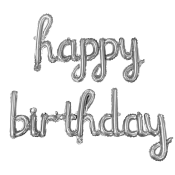 EL YAZILI HAPPY BİRTHDAY GÜMÜŞ SET BALON EL YAZILI HAPPY BİRTHDAY GÜMÜŞ SET BALON