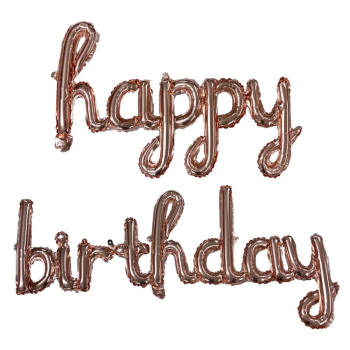 EL YAZILI HAPPY BİRTHDAY ROSEGOLD SET BALON EL YAZILI HAPPY BİRTHDAY ROSEGOLD SET BALON