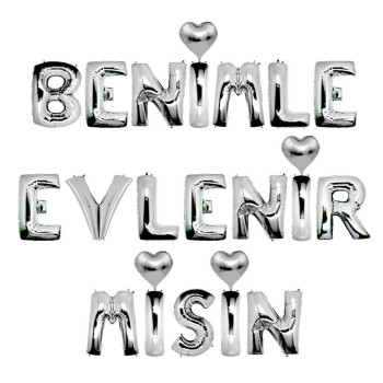 BENİMLE EVLENİRMİSİN GÜMÜŞ SET BALON BENİMLE EVLENİRMİSİN GÜMÜŞ SET BALON