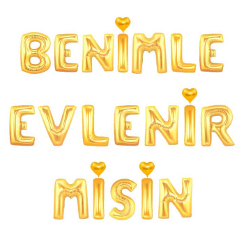 BENİMLE EVLENİRMİSİN GOLD SET BALON BENİMLE EVLENİRMİSİN GOLD SET BALON