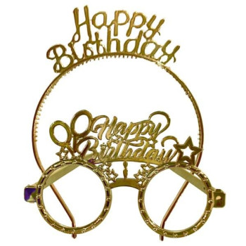 MİKA TAÇ GÖZLÜK HAPPY BİRTHDAY GOLD MİKA TAÇ GÖZLÜK HAPPY BİRTHDAY GOLD