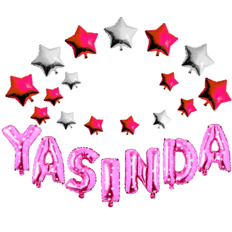 YILDIZLI YAŞINDA PEMBE SET BALON YILDIZLI YAŞINDA PEMBE SET BALON