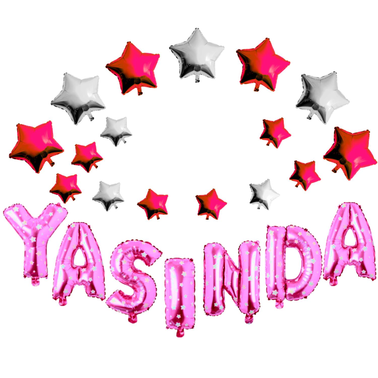 YILDIZLI YAŞINDA PEMBE SET BALON YILDIZLI YAŞINDA PEMBE SET BALON