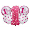 1 YAŞ PEMBE 5Lİ SET BALON