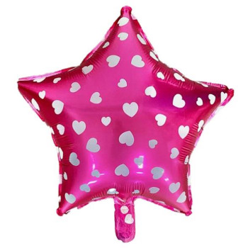 18 İNC YILDIZ PUANLI PEMBE FOLYO BALON 18 İNC YILDIZ PUANLI PEMBE FOLYO BALON