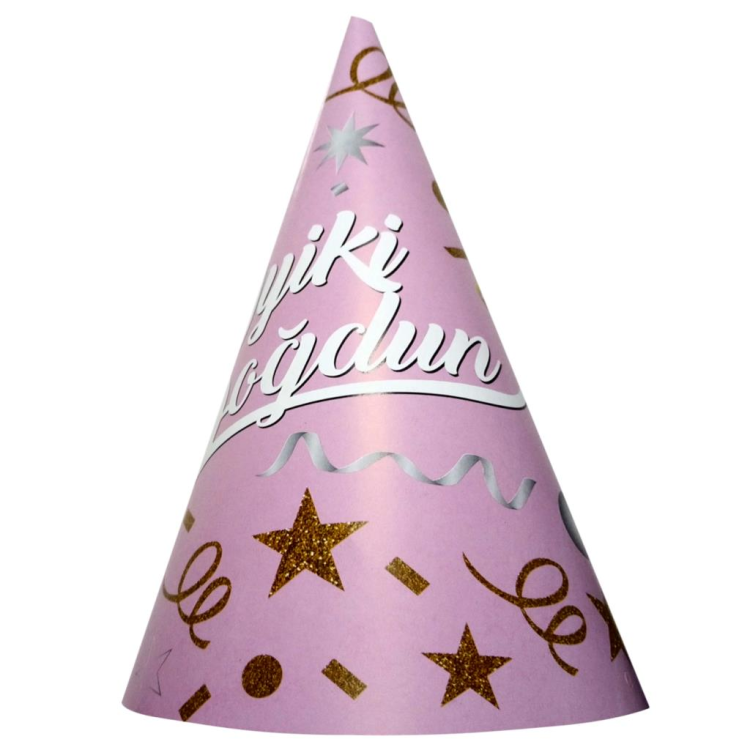 8 Lİ İYİKİ DOĞDUN PEMBE ŞAPKA