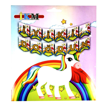BÜYÜK BANNER UNİCORN İYİKİ DOĞDUN UZAR YAZI BÜYÜK BANNER UNİCORN İYİKİ DOĞDUN UZAR YAZI