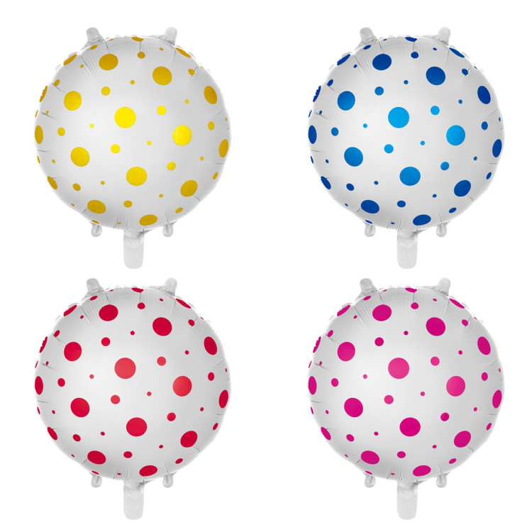 18 İNC YUVARLAK PUANLI PEMBE FOLYO BALON