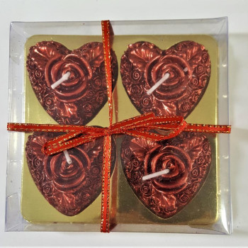 4LÜ KALP ASETAT KUTULU KIRMIZI MUM 4LÜ KALP ASETAT KUTULU KIRMIZI MUM