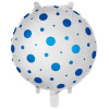18 İNC YUVARLAK PUANLI MAVİ FOLYO BALON