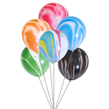 6 LI MERMER RENKLİ LATEKS BALON